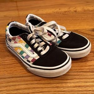 Rainbow check vans